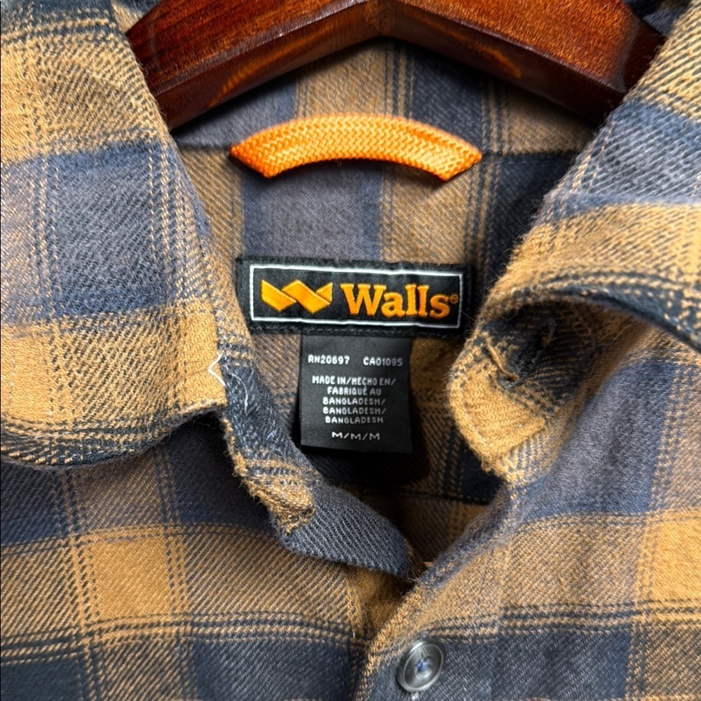 Walls Yellow and Gray Plaid Shirt - Picture 2 of 6